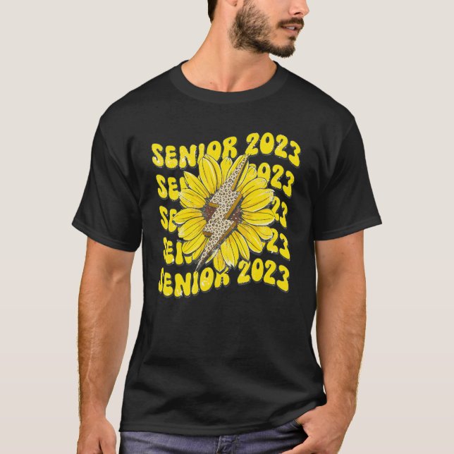 Camiseta Mais velho 2023 Boho Sunflower Lightning Bolt Clas (Frente)
