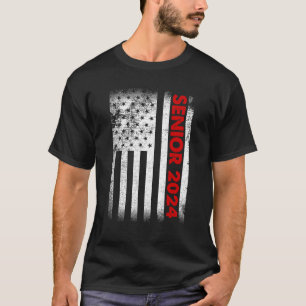 Camiseta Mais velho 2024 American Flag USA Graduation Class