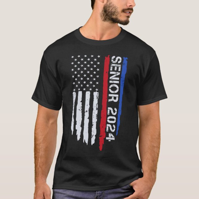 Camiseta Mais velho 2024 Licenciação de Bandeira Americana (Frente)