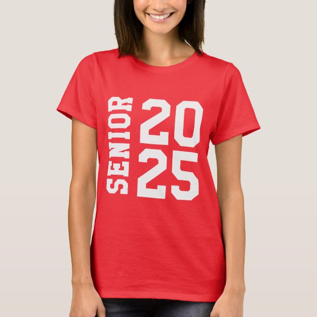 Camiseta Mais velho 2024 Logotipo Bold School Vermelho (Frente)