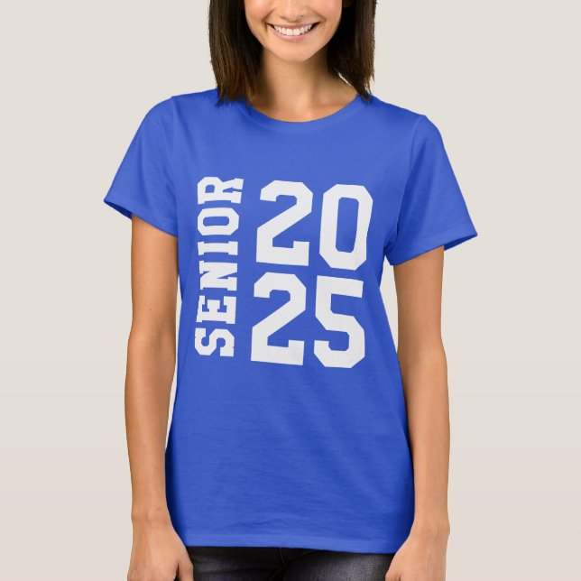 Camiseta Mais velho 2025 Logotipo Bold School Azul (Frente)