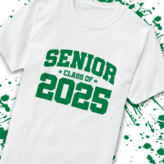 Camiseta Mais velho ano 2025 - Graduação escolar - Classe d (Count down to graduation with our classic, commemorative Senior Class of 2025 t-shirt! -Teemixer)