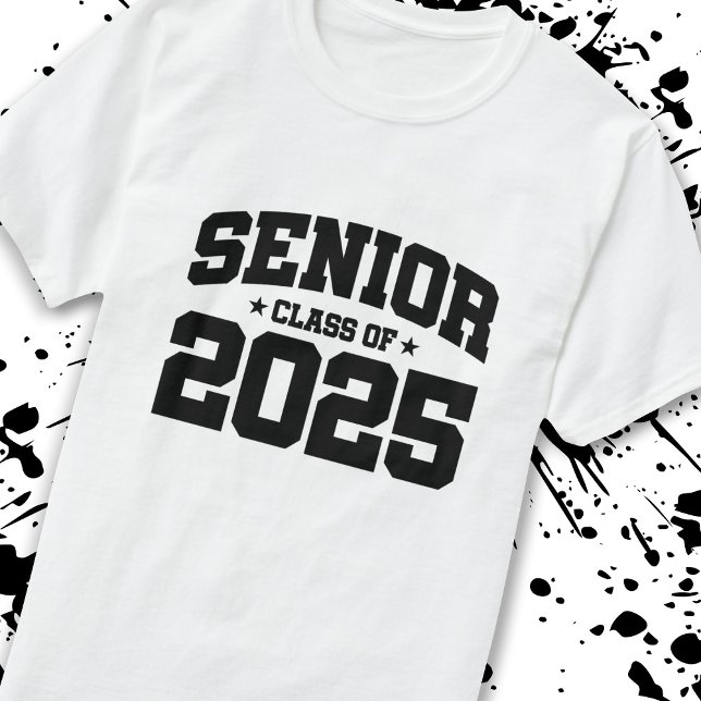 Camiseta Mais velho ano 2025 - Graduação escolar - Classe d (Count down to graduation with our classic, commemorative Senior Class of 2025 t-shirt! -Teemixer)