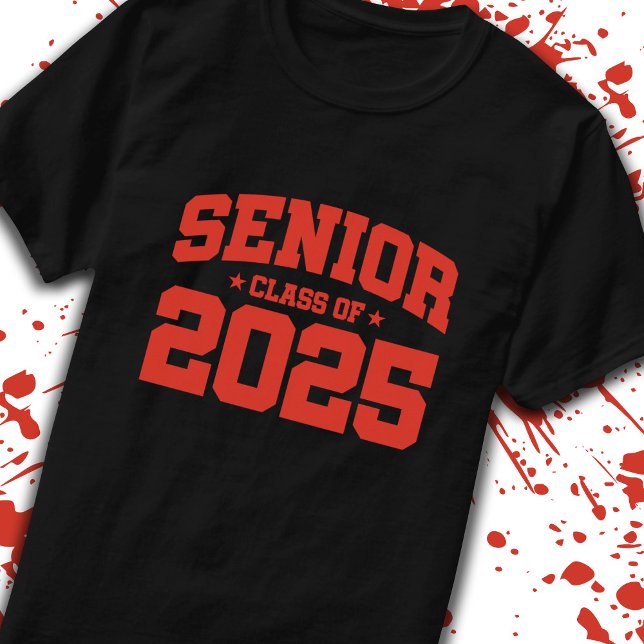 Camiseta Mais velho ano 2025 - Graduação escolar - Classe d (Count down to graduation with our classic, commemorative Senior Class of 2025 t-shirt! -Teemixer)