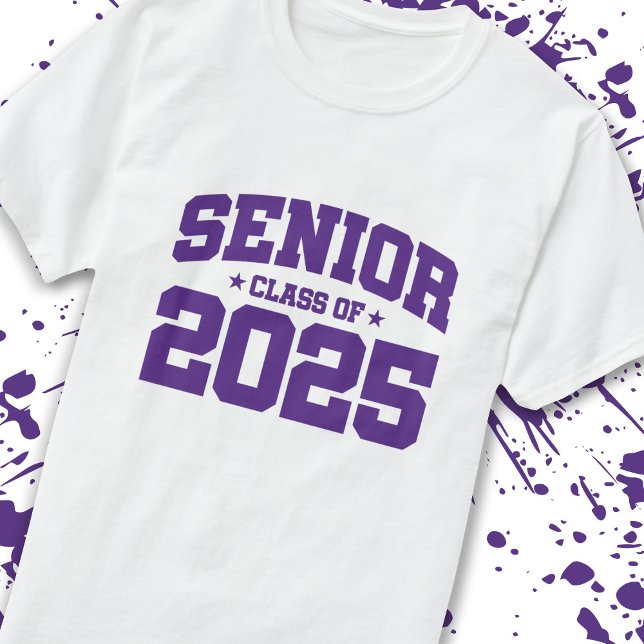 Camiseta Mais velho ano 2025 - Graduação escolar - Classe d (Count down to graduation with our classic, commemorative Senior Class of 2025 t-shirt! -Teemixer)