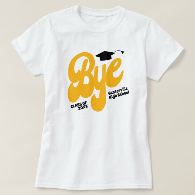 Camiseta Mais velho Boné de formatura amarelo (Frente do Design)