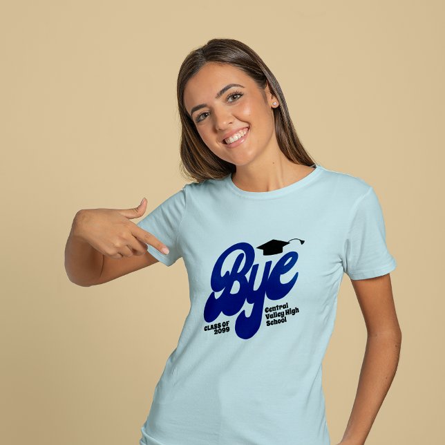 Camiseta Mais velho Boné de formatura azul (Criador carregado)