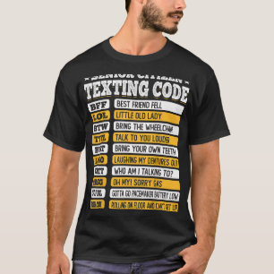 Camiseta Mais velho Cidadão Enviando Mensagens Engraçado, P