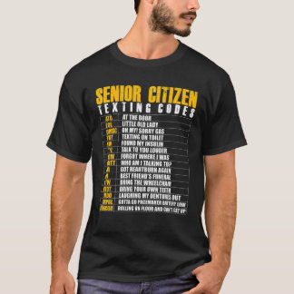 Camiseta Mais velho Cidadão Mensagem de Código Engraçado Id