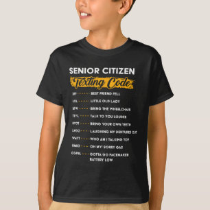 Camiseta Mais velho Cidadão&#; s Código de Textos Engraçado