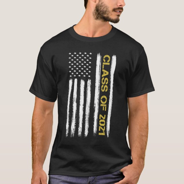 Camiseta Mais velho Classe De Bandeira Patriótica Americana (Frente)