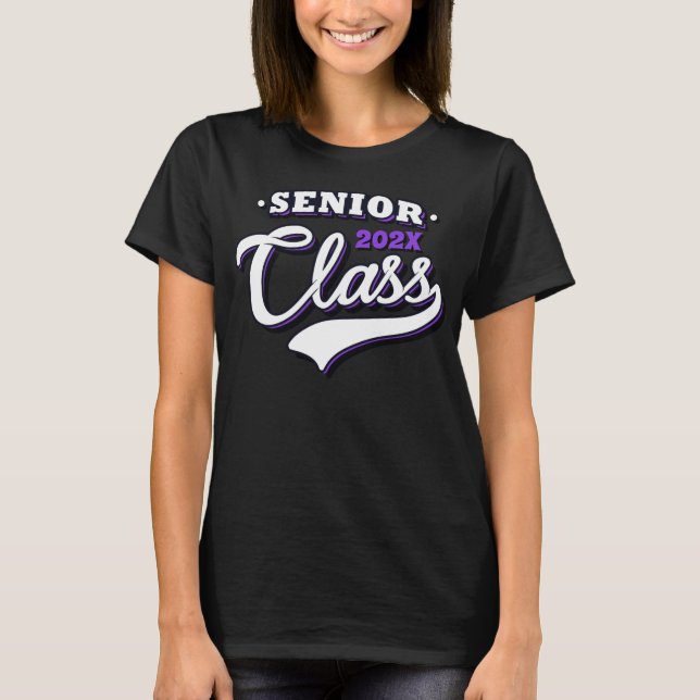 Camiseta Mais velho Classe de graduação de T-Shirt roxo (Frente)