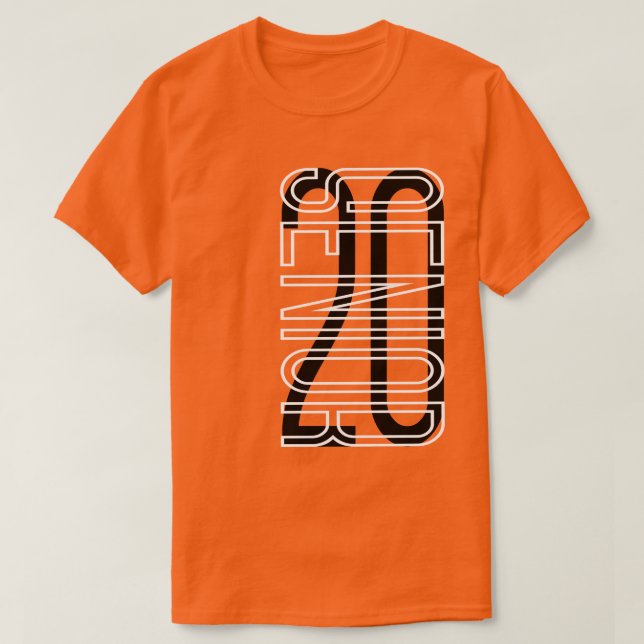 Camiseta Mais velho Classe de logotipo 2020 - preto e branc (Frente do Design)