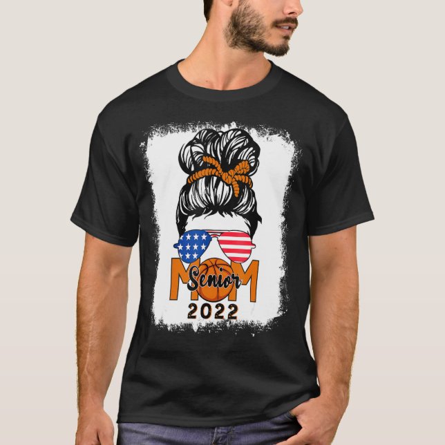 Camiseta Mais velho de basebol Messy Bun Mãe 2022 Branquead (Frente)