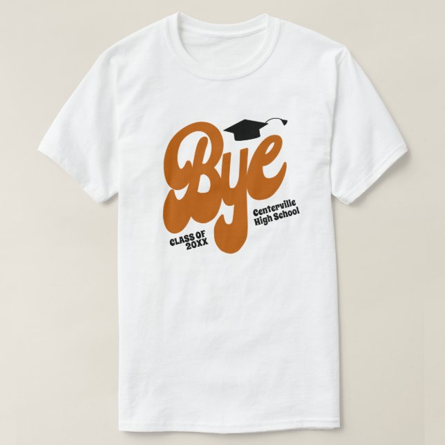 Camiseta Mais velho de Boné de formatura Laranja Queimado (Frente do Design)