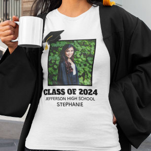 Camiseta Mais velho de graduação personalizado Retrato fo