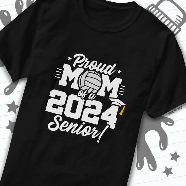 Camiseta Mais velho de vôlei Classe 2024 - Mãe Orgulhosa (Criador carregado)