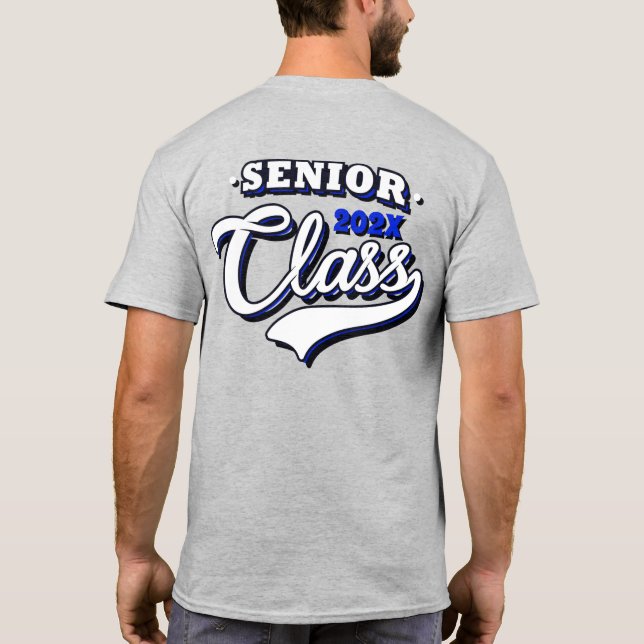 Camiseta Mais velho Graduação classe de T-Shirt azul (Verso)