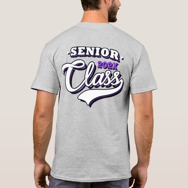 Camiseta Mais velho Graduação de T-Shirt roxo (Verso)