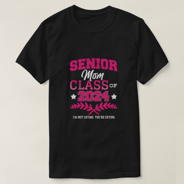 Camiseta Mais velho Mãe Classe de 2024 Orgulhosa Mamã Engra (Frente do Design)