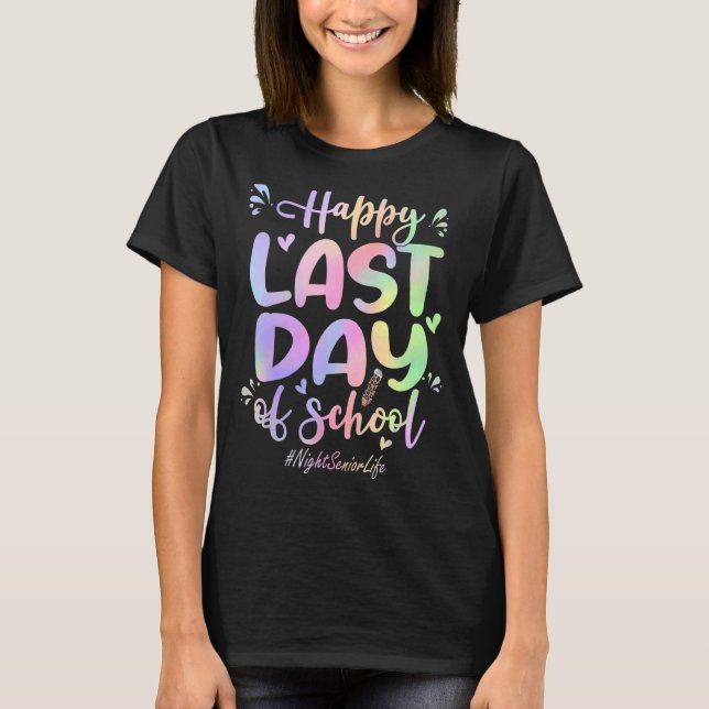 Camiseta Mais velho Noturno Feliz Dia Passado Da Escola Tie (Frente)