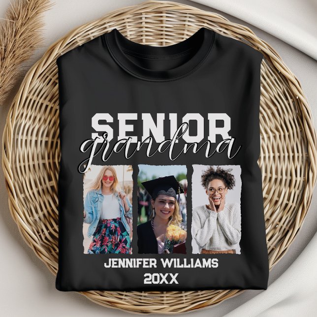 Camiseta Mais velho Personalizado Avó Graduação Foto e Nome (Criador carregado)