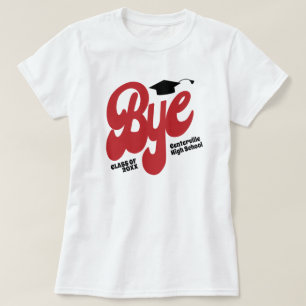 Camiseta Mais velho Red Bye Boné de formatura