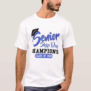 Camiseta Mais velho Skip Day Champions Classe De 2020 Engra