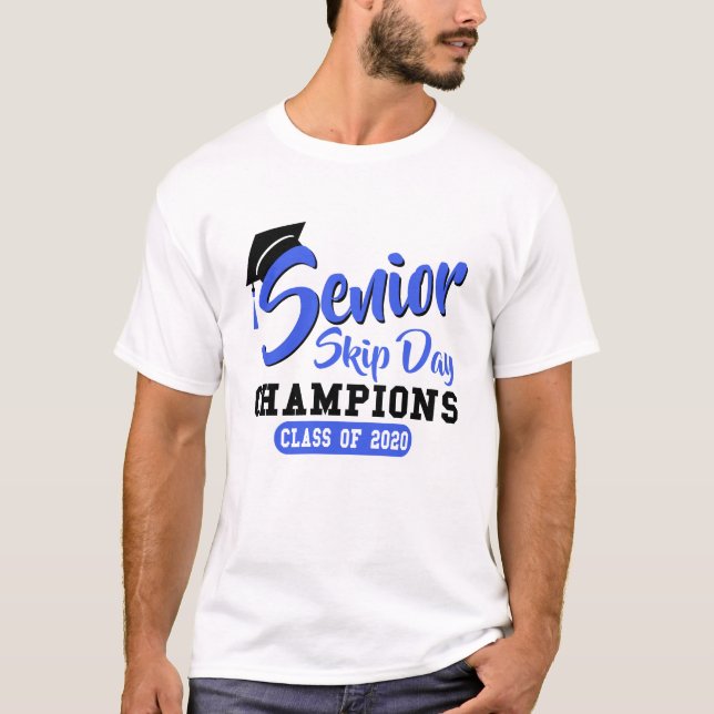 Camiseta Mais velho Skip Day Champions Classe De 2020 Engra (Frente)