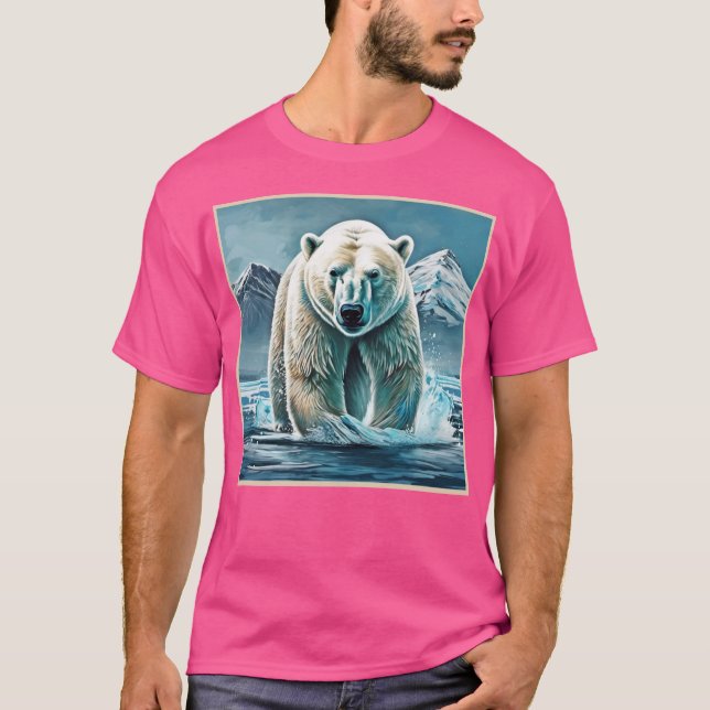 Camiseta Majestade Árctica: Melhor Arte Polar Bear Paint (Frente)
