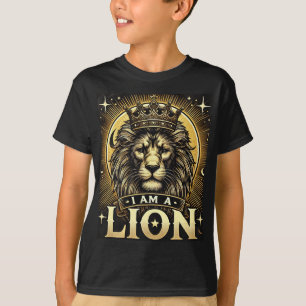Camiseta "Majestade Celestial: Sou um Leão".