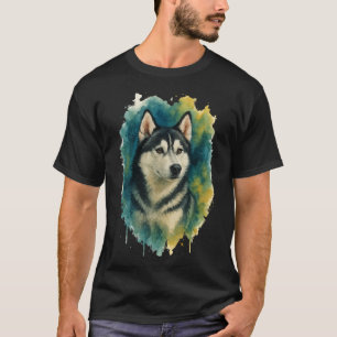 Camiseta Majestade de Aquarela Espírito Husky