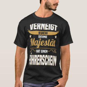 Camiseta Majestade dizendo iniciante da carta de condução