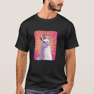 Camiseta Majestade do Lhama com um Apelo de Coroa Cômico