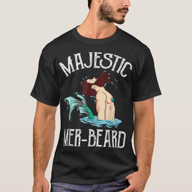 Camiseta Majestade Mer-Beard Funny Merman Manly Merman (Frente)