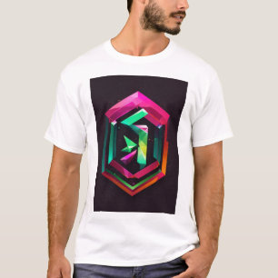 Camiseta "Majestade Mística: Logotipo Geométrico do Leão co