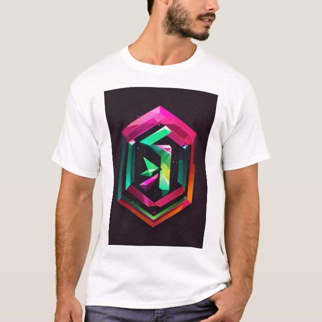 Camiseta "Majestade Mística: Logotipo Geométrico do Leão co (Frente)