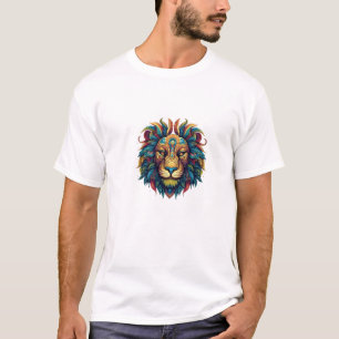 Camiseta Majestade sem coração: Design de Leão Personalizad