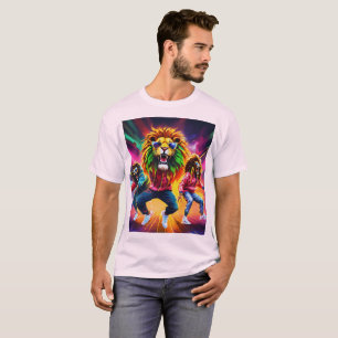 Camiseta Majestade Urbana: Grafite Geométrico Lion T-Shirt