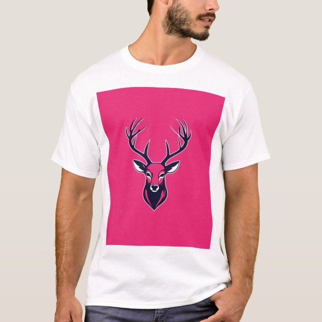 Camiseta Majestic Deer Head Logo design. (Frente)