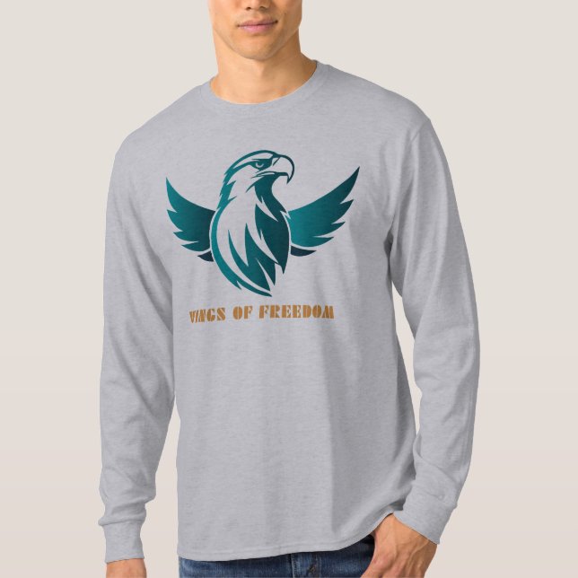 Camiseta Majestic Eagle Logo T-Shirt - Teal 'Wings of Freed (Frente)