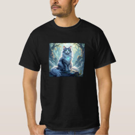 Camiseta **Majestic Fantasy Cat with Mystical Aura – High F