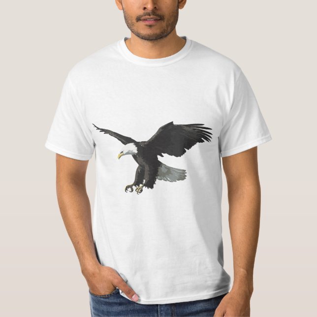 Camiseta Majestic Flying American Bald Eagle Photo Portrait (Frente)