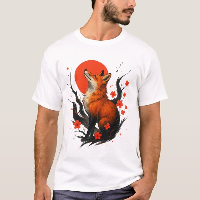Camiseta Majestic Fox Under the Rising Sun (Frente)