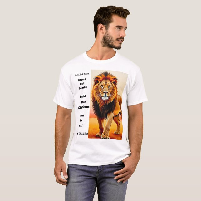 Camiseta Majestic Lion King Inspirational Quote Art (Frente Completa)