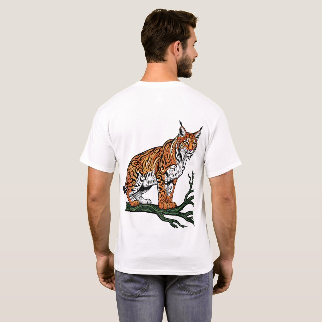 Camiseta Majestic Lynx on Branch T-Shirt (Parte Traseira Completa)