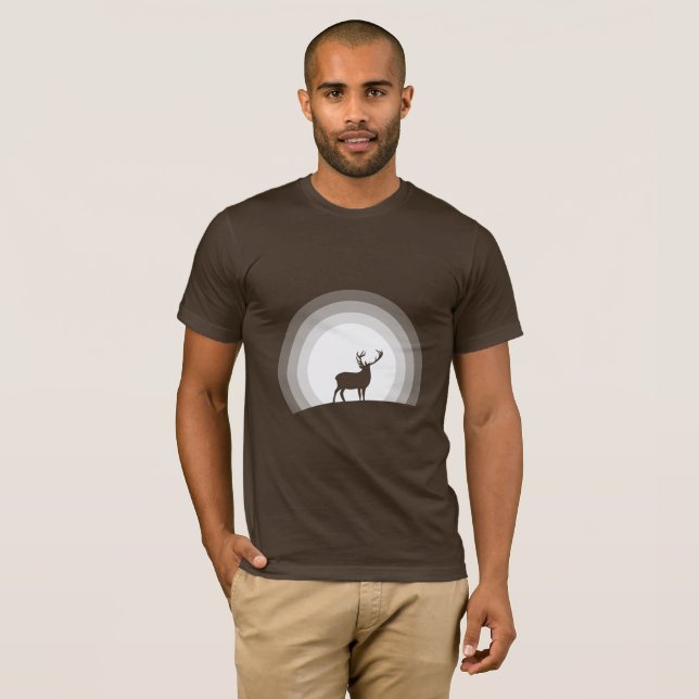 Camiseta Majestic Stag Silhouette Under Lunar Light (Frente Completa)