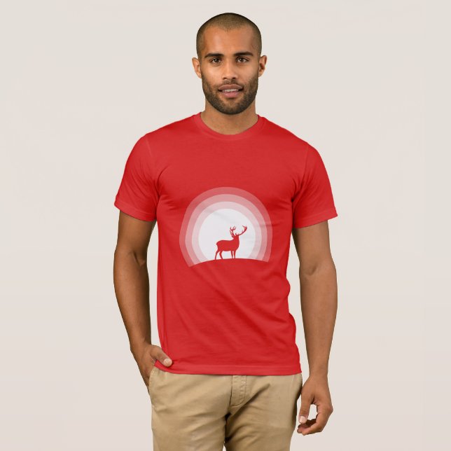 Camiseta Majestic Stag Silhouette Under Lunar Light (Frente Completa)