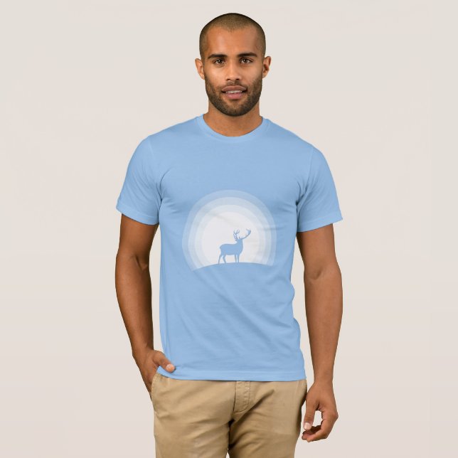 Camiseta Majestic Stag Silhouette Under Lunar Light (Frente Completa)