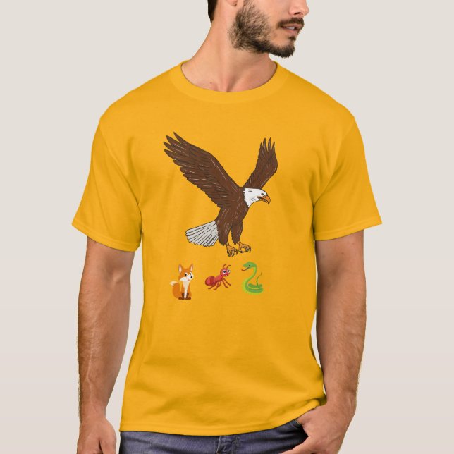 Camiseta Majestosa Águia Sofrendo Através de um Céu Tempest (Frente)